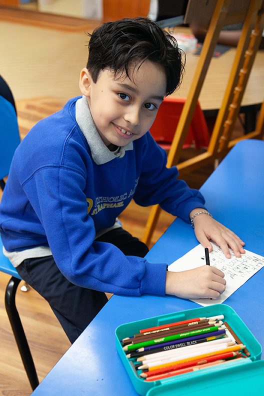 A scholarship student in class